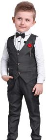 img 3 attached to 👔 Stylish Christmas Sleeve Shirts Outfits for Boys' Clothing: Tuxedos Collection