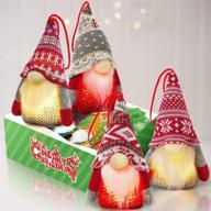 🎅 kmuysl lighted tomte gnomes: handmade swedish santa elf ornaments pack - festive christmas decorations логотип