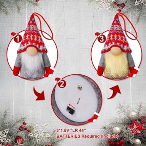 img 2 attached to 🎅 Kmuysl Lighted Tomte Gnomes: Handmade Swedish Santa Elf Ornaments Pack - Festive Christmas Decorations