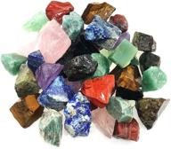 🪨 1 lb bulk rough madagascar stones mix - natural raw crystal stones for tumbling, fountain rocks, decoration, polishing, wire wrapping, crystal healing - large 1-inch size logo