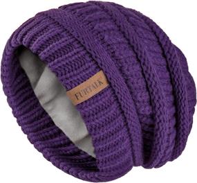 img 4 attached to 🧥 FURTALK Knit Beanie Hats: Warm Fleece-Lined Ski Skull Caps for Women and Men