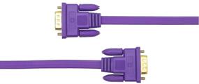 img 1 attached to DTECH 50ft Thin VGA Cable - High-Quality Male to Male 15 Pin SVGA Computer Monitor Cord Flat Slim Adapter with Screws, 50 Feet Length in Purple