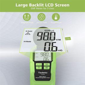 img 1 attached to Tadeto EMF Meter: 360° Measurement Detector with LCD Backlit Screen, 3 Chips & Flashlight – Ideal for Home, Office, Electric & Magnetic Field Detection, and Ghost Hunting