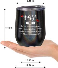 img 1 attached to 🍷 Nurse Definition Wine Tumbler - Stylish Gifts for Women in Nursing - 12 oz Stainless Steel with Lid and Straw - Ideal Gifts for Female Nurses (Black2)