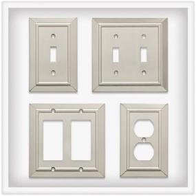 img 1 attached to 🔲 Franklin Brass W35220-SN-C Classic Architecture Double Toggle Switch Wall Plate/Switch Plate/Cover in Satin Nickel Finish