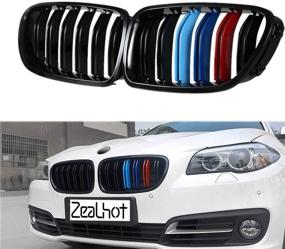 img 4 attached to 🚗 F10 Grille, Front Replacement Kidney Grille Grill for BMW 5 Series F10 F11 F18 M5 (M-Color) - Enhanced SEO