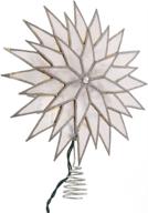 🌟 shining bright: kurt adler 9-inch sunburst capiz lighted treetop with stunning silver glittered finish logo