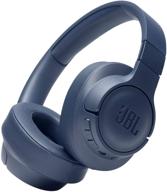 jbl tune 710bt bluetooth over-ear headphones - wireless headphones with mic, 50h battery, hands-free calls, portable (blue) logo