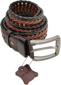 img 1 attached to Braided Cowhide Leather Accessories and 👔 Belts for Men - Comfortable, Fashionable, and Stylish