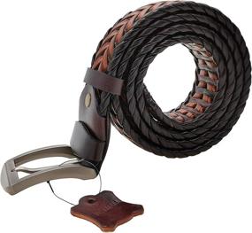 img 3 attached to Braided Cowhide Leather Accessories and 👔 Belts for Men - Comfortable, Fashionable, and Stylish