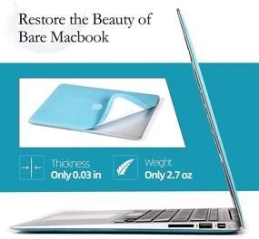 img 1 attached to 🔵 SUSCADM MacBook Air 13 inch Skin Decals & Keyboard Cover: Nano Leather Anti-Scratch Case Sticker, 2020 Release A2337 A2179, Blue