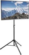 vivo black tripod 32-55 inch lcd led flat screen tv stand - height adjustable floor mount stand-tv55t logo
