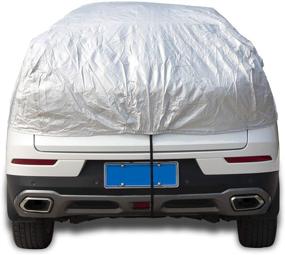 img 2 attached to 🌨️ Windshield Snow Cover - Half Car Cover for Top Ice Frost Protection | Waterproof, Windproof & Dustproof | Frost Protector with Hook and Strap | Suitable for Most Cars & SUVs | Winter/Summer Sun Heat Shield