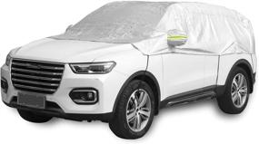 img 4 attached to 🌨️ Windshield Snow Cover - Half Car Cover for Top Ice Frost Protection | Waterproof, Windproof & Dustproof | Frost Protector with Hook and Strap | Suitable for Most Cars & SUVs | Winter/Summer Sun Heat Shield