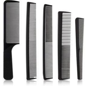 img 4 attached to 🔪 Professional Hair Cutting Comb Set with Fine Teeth - Carbon Hairdressing Combs for Men and Women - Anti Static & Heat Resistant - Tapered Hair Styling Comb Kit