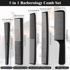 img 3 attached to 🔪 Professional Hair Cutting Comb Set with Fine Teeth - Carbon Hairdressing Combs for Men and Women - Anti Static & Heat Resistant - Tapered Hair Styling Comb Kit