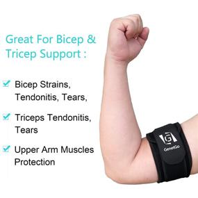 img 4 attached to 💪 Bicep & Tricep Tendonitis Brace Compression Sleeve - Relieve Pain & Support Muscles for Bicep and Tricep Strains (L/XL Width-4")