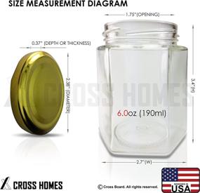 img 1 attached to 🔶 Gold Lid Hexagon Jars (15pcs, 6.0 oz) - Hexagon Glass Jars with Gold Plastisol Lined Lids for Jam, Honey, Jelly, Wedding Favors, Baby Shower Favors, Baby Food, DIY Magnetic Spice Jars, Crafts, Canning Jars