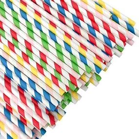 img 3 attached to 🌈 Environmentally Friendly: 100PCS Biodegradable Rainbow Paper Straws - Perfect for Beverages, Parties, and DIY Crafts