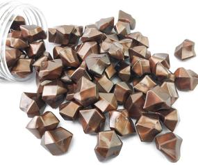 img 4 attached to 🎨 Copper Golden Acrylic Rocks Faux Ice Cubes Gemstones Plastic Nuggets for Vase Filling, Wedding Decorations, Table Reception, Home Centerpieces, Crafts, Christmas Decors, Pirate Treasure (Bronze, Coffee)