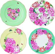 8-inch royal albert accent plates with multicolor floral print in mixed patterns logo
