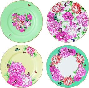 img 4 attached to 8-inch Royal Albert Accent Plates with Multicolor Floral Print in Mixed Patterns