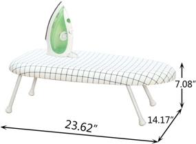 img 3 attached to STORAGE MANIAC Extra Wide Portable Mini Ironing Board with Folding Legs and Cotton Cover - Ideal for Sewing, Craft Room, Household, Dorm - White, Countertop Tabletop Ironing Board