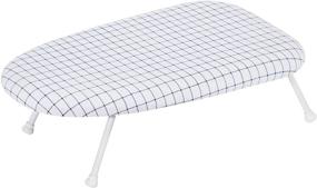 img 4 attached to STORAGE MANIAC Extra Wide Portable Mini Ironing Board with Folding Legs and Cotton Cover - Ideal for Sewing, Craft Room, Household, Dorm - White, Countertop Tabletop Ironing Board