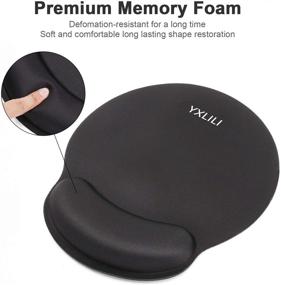 img 2 attached to 🖱️ YXLILI Ergonomic Mouse Pad with Wrist Support: Gaming Mouse Mat for Comfortable Typing & Pain Relief, Non-Slip Rubber Base, Waterproof - Black