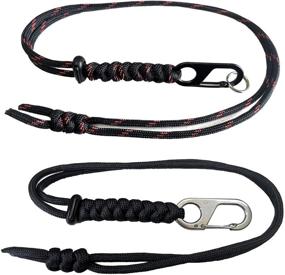 img 4 attached to 🔥 BSGB 2PCS Handmade 550 Military Grade Necklace Fire Cord Paracord Lanyard Keychain: Versatile Outdoor Survival Gear