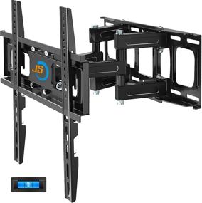 img 4 attached to 📺 Full Motion TV Wall Mount with Swivel, Tilt, and Height Setting - JUSTSTONE TV Mount for 28-65 Inch Flat & Curved TVs up to 121lbs, Max VESA 16x16 (400x400mm)