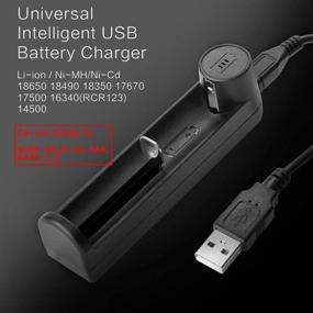 img 3 attached to 🔋 Enhanced 1-Slot Universal Intelligent USB Battery Charger for Li-ion SIMILKY / 18650 18490 18350 17670 17500 16340(RCR123) 14500 Rechargeable Batteries