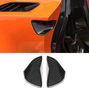 img 4 attached to Enhance Your Corvette C7 with KoLeddy 🚘 Carbon Fiber Look Door Handle Trim Accessories (2014-2019)