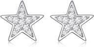 ⭐ trensygo cz 925 sterling silver star moon cross triangle heart lightning bolt stud earrings - hypoallergenic jewelry gifts for women and girls logo