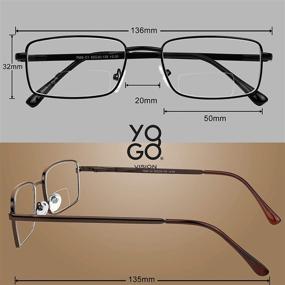 img 1 attached to 👓 Premium Bifocal Reading Glasses 2 Pack: Metal Full Rim Rectangle Frames for Men and Women