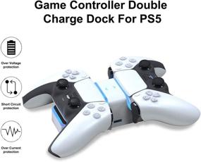 img 2 attached to 🔌 Ultimate PS5 DualSense Controller Charger Station: LED Indicator, Portable & Safe Charging with Safety Chip Protection (White)