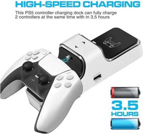 img 3 attached to 🔌 Ultimate PS5 DualSense Controller Charger Station: LED Indicator, Portable & Safe Charging with Safety Chip Protection (White)