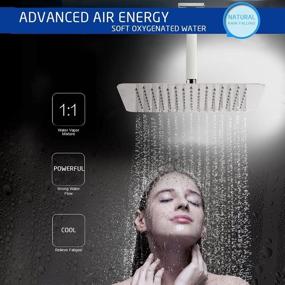 img 2 attached to SR SUN RISE 12 Inch Rain Shower Head Brushed Nickel - High Pressure Rainfall Showerhead Ultra Thin Water Saving in 304 Stainless Steel