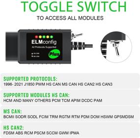 img 2 attached to 🔌 Адаптер ELM327 OBD2 USB для Windows с переключателем MS-Can и HS-Can - поддержка ELMCONFIG для FORScan.