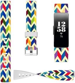 img 4 attached to Silicone Bands For Inspire Hr - ENDIY Aesthetic Decorative Designer Personalized Printed Patterned Strap Compatible For Fitbit Inspire 2/Inspire/Inspire Hr Small Women Girls - Candy Rainbow Colorful
