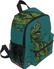 img 3 attached to 🦕 Dinosaur Skateboard Toddler Girls Backpacks - Perfect Kids' Backpacks for Adventure!