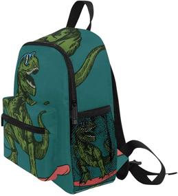 img 2 attached to 🦕 Dinosaur Skateboard Toddler Girls Backpacks - Perfect Kids' Backpacks for Adventure!