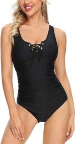 img 3 attached to 👙 Lomitti Control Swimsuit: Timeless Vintage Women's Bathing Clothing for a Flattering Silhouette