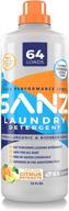🌿 sanz clean natural laundry detergent free and clear - high performance hypoallergenic liquid, ideal for sensitive skin, gentle sanitizing, odor & stain removal, 64 loads logo