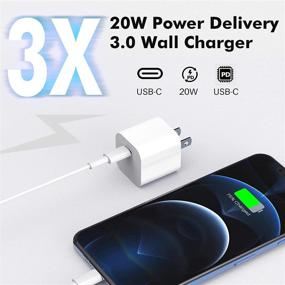 img 3 attached to 🔌 Быстрое зарядное устройство Apple MFi Certified iPhone 12 – 2Pack Mini 20W PD Type C Power Adapter Plug для iPhone 12/12 Pro Max/12 Mini/11/11 Pro/11 Pro Max/SE2/iPad Pro/iPad Air2 - Зарядка от USB C