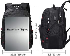 img 2 attached to Black 18.4 Inch Waterproof Laptop Backpack: Extra Large TSA Travel Backpack with Anti-Theft Features, USB Charging Port, and Gaming Computer Compatibility - Ideal for College, School, Business, and Men/Women