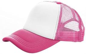 img 4 attached to Toptie Kids 2 Tone Mesh Curved Bill Trucker Cap - Adjustable Snapback for Style and Comfort!