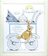 tobin baby buggy boy cross stitch kit - 13x15, 14 count - complete baby nursery craft set logo