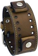 🕐 nemesis hazelnut brown leather cuff wrist watch band with wide strap - sth-hb logo
