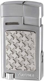 img 1 attached to 🔥 Xikar Forte Jet Flame Lighter with 7mm Cigar Punch, Red Fuel Gauge, Sleek Hot Rod Design, High-Touch Decorative Insert - Silver Houndstooth